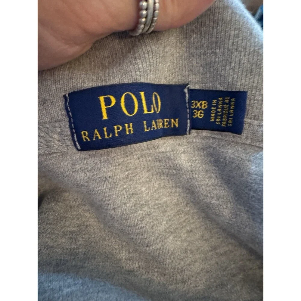 Polo Ralph Lauren Shirt Mens 3XB Gray Polo, 100% Cotton